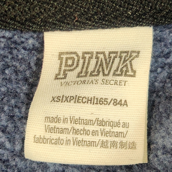 PINK Victoria's Secret Blue 1/4 Zip Top - Picture 11 of 11